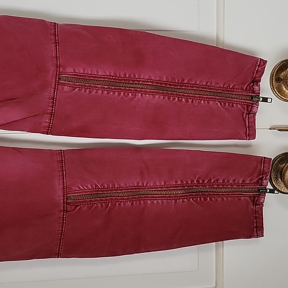 Free People women's red skinny jeans sz 26 punk grunge boho - Picture 3 of 8